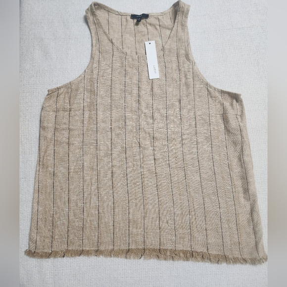 DREW Tops - ANTHROPOLOGIE DREW TEAGAN LINEN BURLAP RAW HEM TANK TOP Size MED.